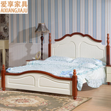 爱享家具 全实木床地中海风格家具美式双人床1.5米储物高箱床1.8