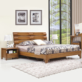 中式实木床1.8米双人床 乌金木婚床现代简约大床1.5米时尚主卧床