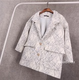 ◆ASM2014A/W◆秋冬限量新品 客供面料立体不规则珍珠灰线条大衣