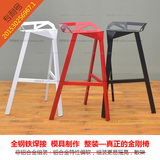 变形金刚椅休闲设计师椅铸铁铁艺酒吧椅 高脚吧凳 创意几何吧台椅