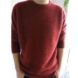 2016秋季新款 圆领纯色貂绒衫 韩版男装厚毛衣外套针织男士羊绒衫