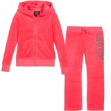 2016新款JUICY COUTURE女童孩西瓜红天鹅绒镶钻运动衫套装2-14岁