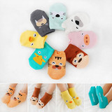 【动物聚会立体船袜】韩国新款卡通儿童棉袜宝宝婴儿防滑地板袜子