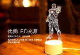 铁侠夜灯遥控灯3D灯钢触摸小台灯LED创意生日礼物USB卧室个性装饰