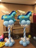 卡通飞马气球木马立柱路引生日周岁百天派对酒店装饰客厅布置套餐