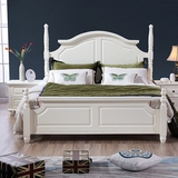 白色美式纯实木床乡村床 1.5/1.8米双人床欧式田园床简约卧室家具