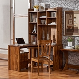 实木香樟木转角玻璃门书桌书柜组合书房现代中式家具特价5包到家