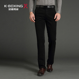 K-boxing/劲霸千鸟格休闲裤 男士商务休闲修身直筒长裤 CQXU4347