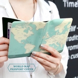 韩国indigo护照夹 世界地图短款旅行护照保护套护照包卡套机票夹