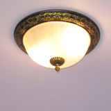 欧式玻璃吸顶灯led灯泡 节能灯具双头铁艺阳台卧室灯 客厅过道灯