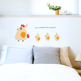 卡通儿童房装饰墙贴可爱动物贴纸大母鸡和小鸡可移除墙贴纸贴画