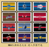 海报 篮球NBA队微标志LOGO大全现代酒吧装饰画客厅壁画挂画有框画