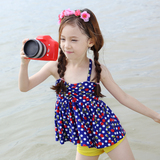 婴幼儿童游泳衣公主女孩分体裙式平角裤韩国可爱宝宝大小女童泳衣