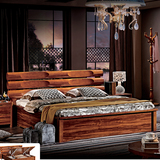 实木床 1.8米双人床 卧房简约现代中式高端柚木实木家具