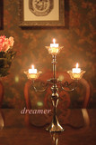 婚庆水晶玻璃烛台摆件浪漫烛光晚餐餐桌欧式现代美式家居装饰用品