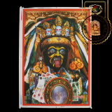 西藏红现代家居招财转运装饰画扎基寺财神扎基拉姆佛像唐卡挂画
