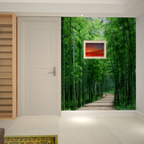 色竹子护眼电视客厅玄关背景墙纸无缝大型壁画3d立体竹林风景绿