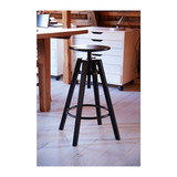 舒华工艺 咖啡凳酒吧凳实木铁艺座位高度可调节美式做旧吧台椅子