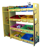 儿童玩具收纳架卡通书架小孩玩具架一体柜书柜幼儿园宝宝收纳柜