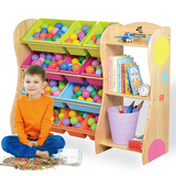 Infanton实木玩具架儿童玩具储物架幼儿园儿童玩具收纳整理柜书柜