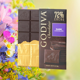 进口高迪瓦GODIVA歌帝梵72%可可黑巧克力砖排块片休闲零食品烘焙