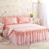 朵罗塔 韩版蕾丝床裙床罩床上用品1.5米床单件可爱床套1.8米