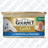 M。德国包邮Gourmet Gold 精细猫罐头 三文鱼+胡萝卜 24*85g