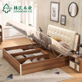 聚林氏木业1.8现代双人床简约床头柜床垫组合卧室成套家具CP1A-B