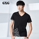 GXG男装[特惠]夏装新款 男士时尚印花潮流V领短袖T恤#52244067