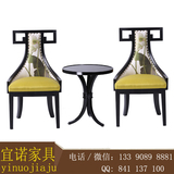 新中式餐椅实木休闲椅布艺创意形象椅单人洽谈桌椅接待售楼处沙发