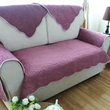 冬季紫色双面短毛绒布艺沙发垫子欧式全棉防滑坐垫AB版四季通用