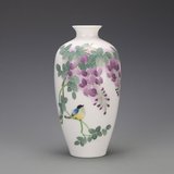 瓷善汇醴陵釉下五彩陶瓷器陶瓷花瓶客厅摆件台面家居装饰手绘小鸟