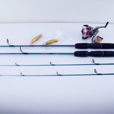 碳素直柄纺车轮抛杆鱼竿渔具1.2/1.35米海竿海钓竿路亚竿套装远投
