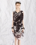 ISAEI独立设计师品牌原创个性水墨印花立裁连衣裙夏季新款女装