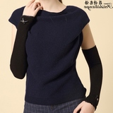 韩版蕾丝手臂套袖套女秋冬季成人长款保暖半指手套针织可爱假袖子