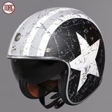 美国TORC摩托车复古头盔美国队长哈雷盔摩托半盔踏板太子机车头盔