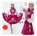 民族风少数民族少儿童蒙古族舞台表演服饰演出服装舞蹈女裙袍新款