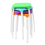 申永宜家钢管餐凳塑料圆凳子创意彩色餐椅特价简约欧式铁脚凳包邮