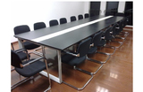 黑白色长条形办公会议桌简约现代拼接大小形会议桌员工培训桌班台