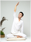 亚麻印度瑜伽服禅修行太极男居士练功夫演出装打坐冥想秋瑜珈套装