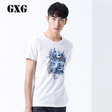 GXG[包邮]男装 新款男士修身圆领白色短袖T恤41144216