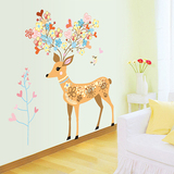 圣诞节墙贴纸贴画宿舍墙壁墙上墙画装饰品儿童房间爱心梅花鹿麋鹿