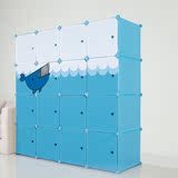 宜家简易鲸鱼卡通婴儿童宝宝小孩衣柜 塑料简约现代组装收纳柜 树