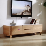 北欧电视柜简约现代小户型电视柜茶几组合实木宜家地柜钢化玻璃