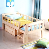 男孩女孩子儿童床带护栏单层大小加厚透气组合婴幼儿板床特价实木