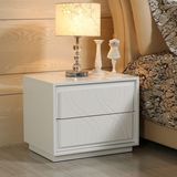 白色烤漆床头柜实木钢琴烤漆宜家床边柜简约现代床角柜 整装包邮