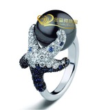 珍珠戒指 珍珠镶钻戒指款专业裸石高端设计 18K白金镶嵌加工定制
