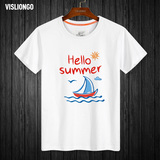 威狮格 2016韩版男女短袖T恤夏季沙滩宽松个性印花学生情侣装半袖