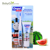 美国直邮Orajel欧乐婴幼儿童可吞咽牙膏+牙刷套装 托马斯水果味