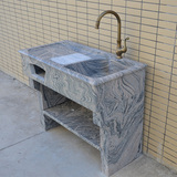 天然石材洗衣池带搓板阳台洗衣水池单槽水槽洗衣水盆石头盆洗衣槽